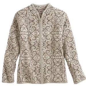 Chic Women's Cream and Brown Cardigan